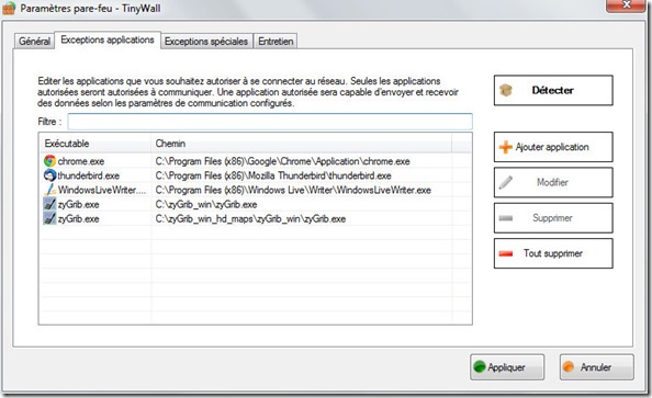 Paramètres pare-feu - TinyWall 06112014 020431