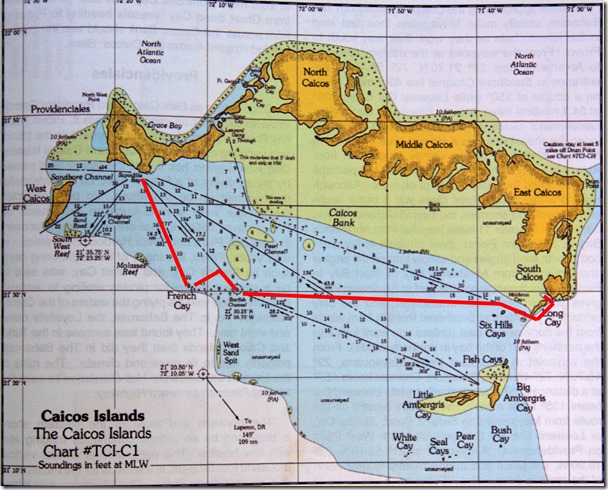 route dans le Caicos Bank